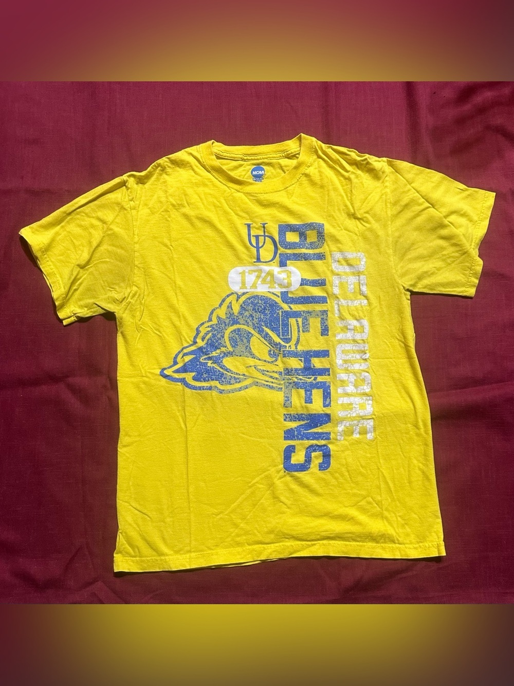 University of Delaware Blue Hens Yellow Graphic Tee